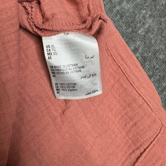 JM Collection XL Burnt Coral Woven‎ Top Gem Embellishments V-Neck Short Sleeves - Picture 3 of 7